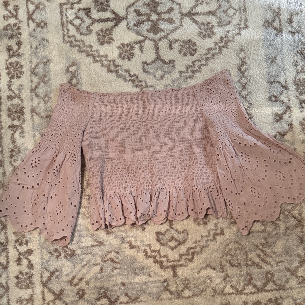 Elegant Mauve Off-Shoulder Skirt